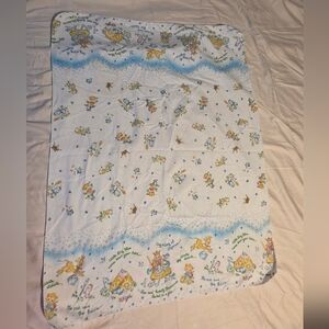 Vtg Nursery Rhyme Receiving Blanket Hey Diddle Diddle cow Jumped Moon DUNDEE